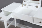 Kelis 3-Pc White Wood Vanity Set