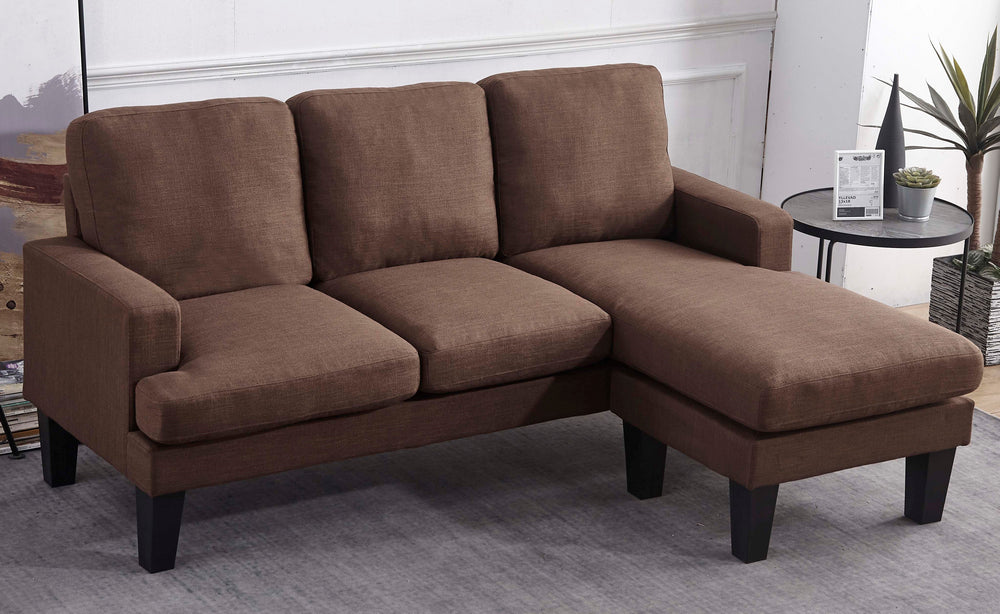 Kelly 2-Pc Brown Reversible Sectional Sofa