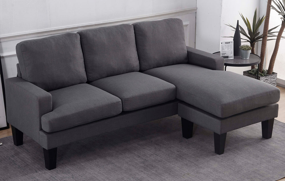 Kelly 2-Pc Dark Gray Reversible Sectional Sofa