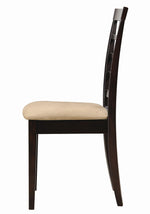 Kelso 2 Tan Fabric/Cappuccino Wood Side Chairs