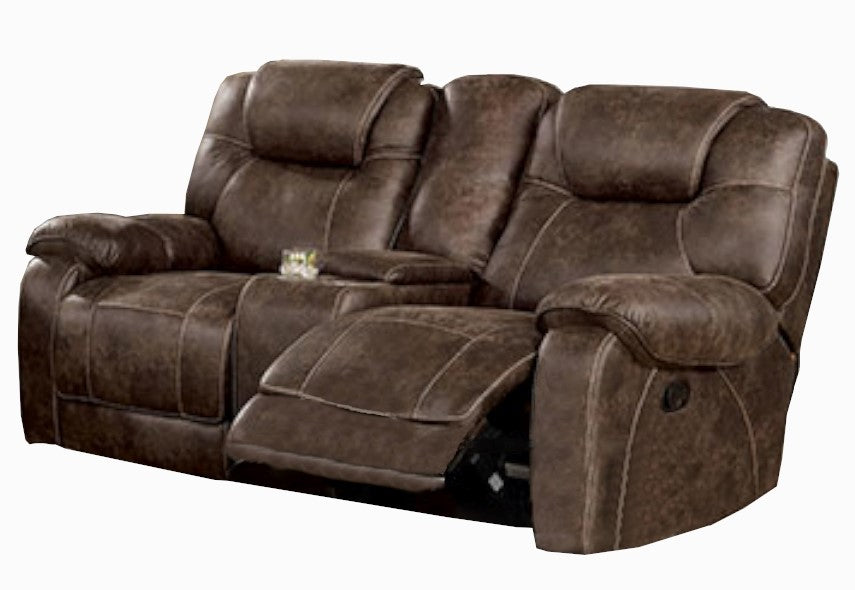 Kennedy Dark Brown Manual Recliner Loveseat