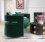 Kennedy Forest Green Velvet Swivel Accent Chair