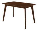 Kersey 5-Pc Chestnut Wood/Tan Leatherette Dining Table Set