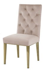 Killa 2 Beige Velvet/Gold Metal Side Chairs