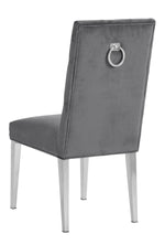 Killa 2 Gray Velvet/Silver Metal Side Chairs