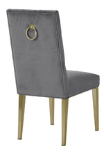 Killa 2 Gray Velvet/Gold Metal Side Chairs