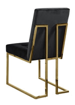 Kina 2 Black Velvet/Gold Metal Side Chairs