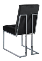 Kina 2 Black Velvet/Silver Metal Side Chairs