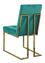 Kina 2 Green Velvet/Gold Metal Side Chairs