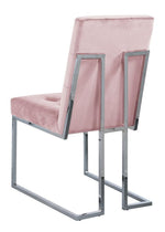 Kina 2 Pink Velvet/Silver Metal Side Chairs