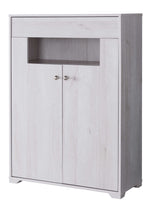 Kirsten White Oak Wood Shoe Cabinet with 5 Shelves