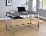 Kravitz Weathered Grey Wood/Chrome Metal Writing Desk