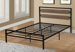 Krista Grayish Brown Wood/Black Metal Full Platform Bed