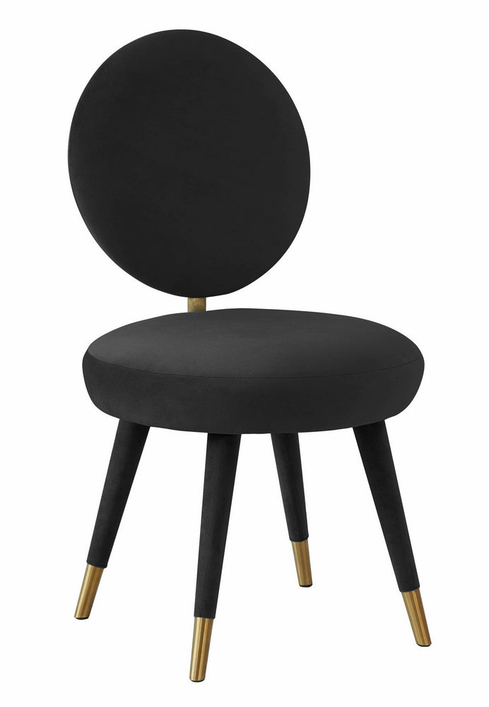 Kylie Glam Black Velvet Side Chair