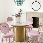 Kylie Glam Bubblegum Velvet Side Chair