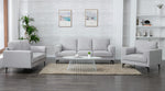 Kyrene Light Gray Linen Loveseat