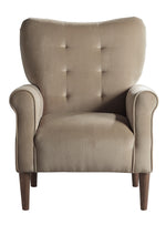 Kyrie Brown Velvet Fabric Accent Chair