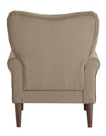 Kyrie Brown Velvet Fabric Accent Chair