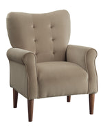 Kyrie Brown Velvet Fabric Accent Chair