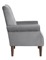 Kyrie Dark Gray Velvet Fabric Accent Chair