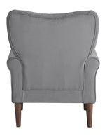 Kyrie Dark Gray Velvet Fabric Accent Chair