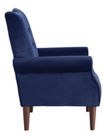 Kyrie Navy Blue Velvet Fabric Accent Chair