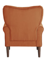 Kyrie Orange Velvet Fabric Accent Chair