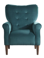 Kyrie Teal Velvet Fabric Accent Chair