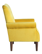 Kyrie Yellow Velvet Fabric Accent Chair