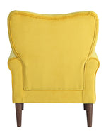 Kyrie Yellow Velvet Fabric Accent Chair