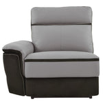 Laertes 3-Pc Gray Leather RAF Power Recliner Sectional