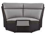 Laertes 6Pc Gray Leather Power Recliner Sectional Sofa