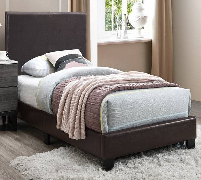 Lallie Brown Faux Leather Full Platform Bed