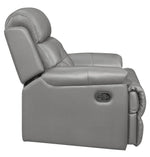 Lambent Gray Leather Manual Recliner