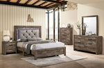 Larissa Natural Tone Wood Queen Bed with LED
