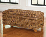 Laughton Amber Banana Leaf Storage Bench