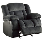 Laurelton Charcoal Fabric Manual Glider Recliner