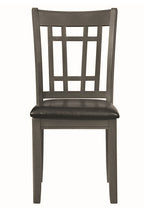 Lavon 2 Black Leatherette/Medium Grey Wood Side Chairs