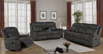 Lawrence 3-Pc Charcoal Manual Recliner Sofa Set