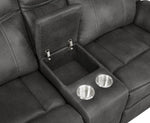 Lawrence Charcoal Manual Recliner Loveseat