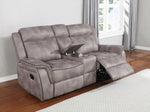 Lawrence Taupe Manual Recliner Loveseat