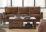 Leaton 2-Pc Brown Sugar Top Grain Leather Sofa Set