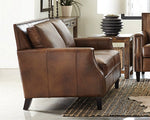 Leaton 2-Pc Brown Sugar Top Grain Leather Sofa Set