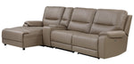 LeGrande 4-Pc Taupe LAF Power Recliner Sectional Sofa