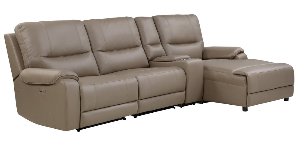 LeGrande 4-Pc Taupe RAF Power Recliner Sectional Sofa