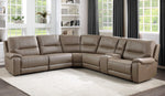 LeGrande 6-Pc Taupe Power Recliner Sectional Sofa