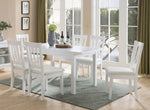 Leia White Wood Rectangular Extendable Dining Table