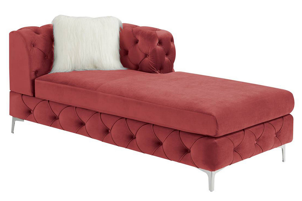 Lexie Glam 3-Pc Red Velvet Sectional Sofa