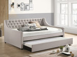 Lianna Fog Fabric Button Tufted Full Daybed