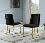 Lilli 2 Black Velvet/Gold Metal Side Chairs